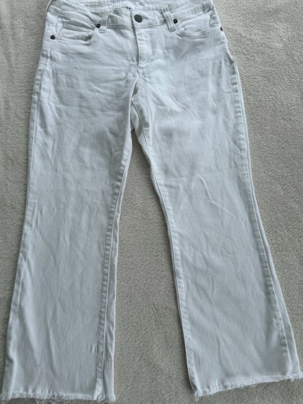 Kut From The Cloth Nikki Mid Rise Ankle Flare White Jeans Size 8 - Picture 2 of 13